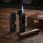 XIKAR Tactical 1 Single Jet Cigar Lighter | Rugged Outdoor | Pocket Clip | EZ-View - Image 1