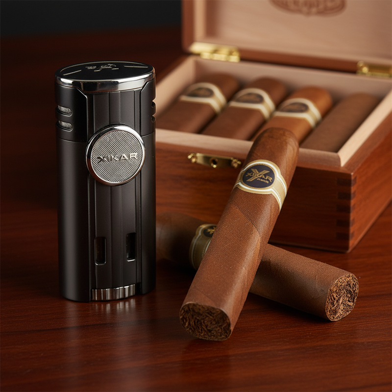 XIKAR HP4 Quad Flame Cigar Lighter | 4 Angled Jets | Pull-Down Ignition