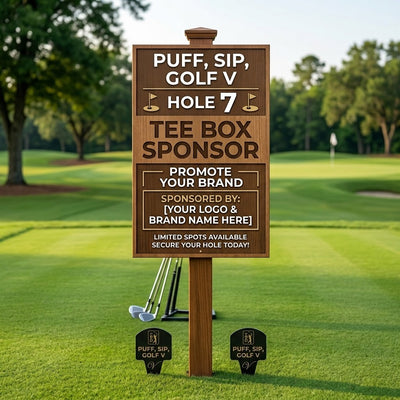 Puff Sip Golf 2027 – Tee Box Sign